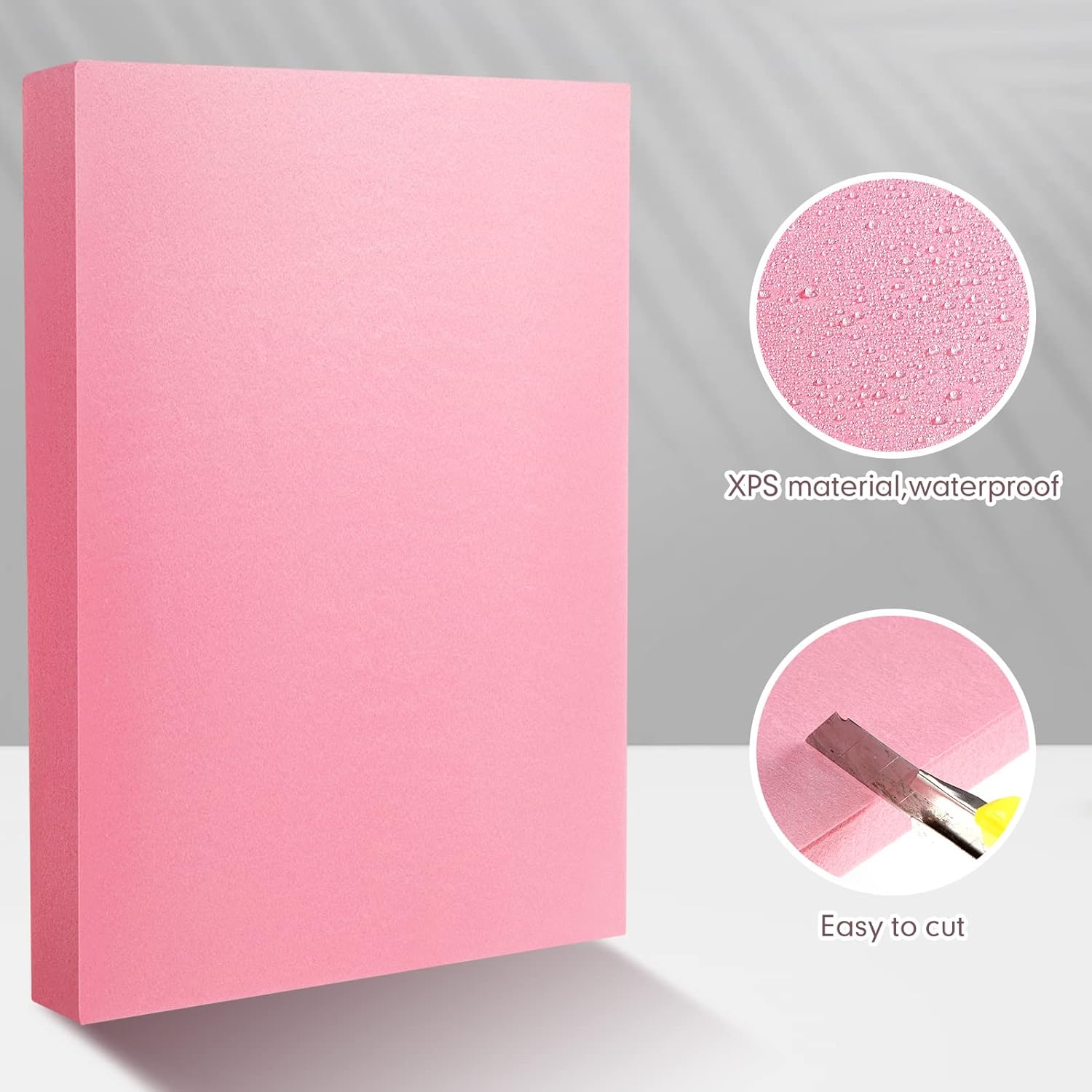 Frienda 8 Pcs 7.5 x 12 Inch Pink Insulation Foam 2
