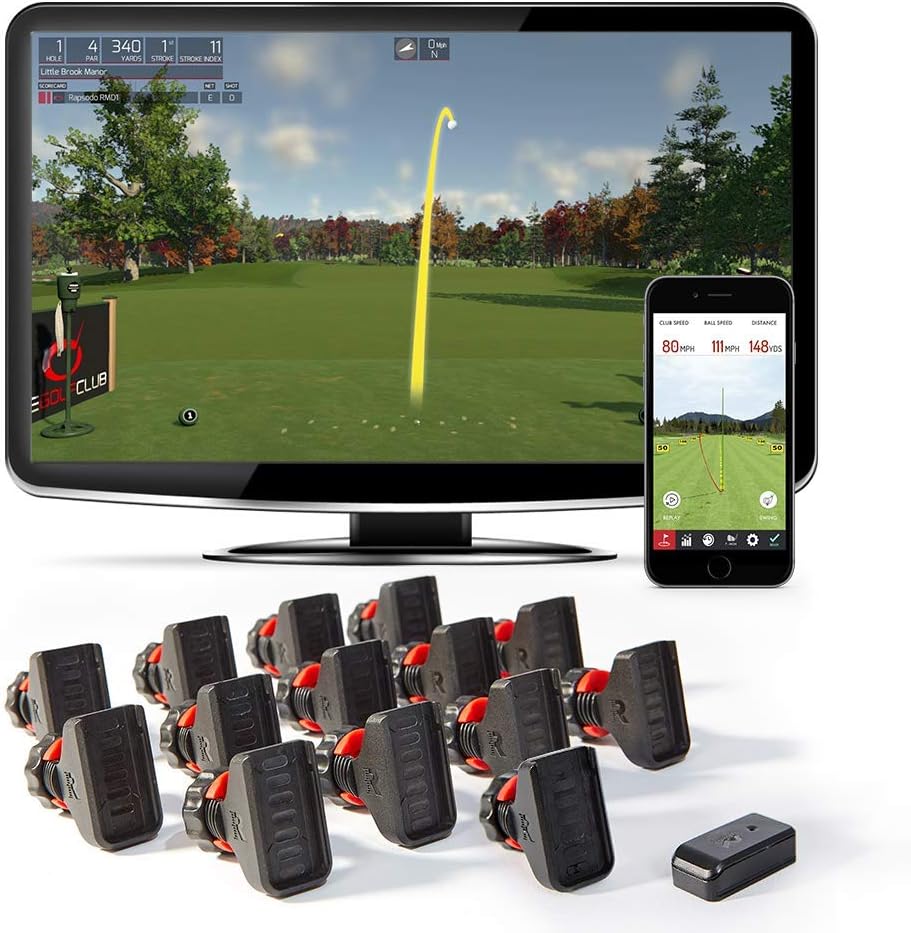 Rapsodo R-Motion Golf Simulator and Swing Analyzer with 14 Clip Attachments - PC and Smartphone
