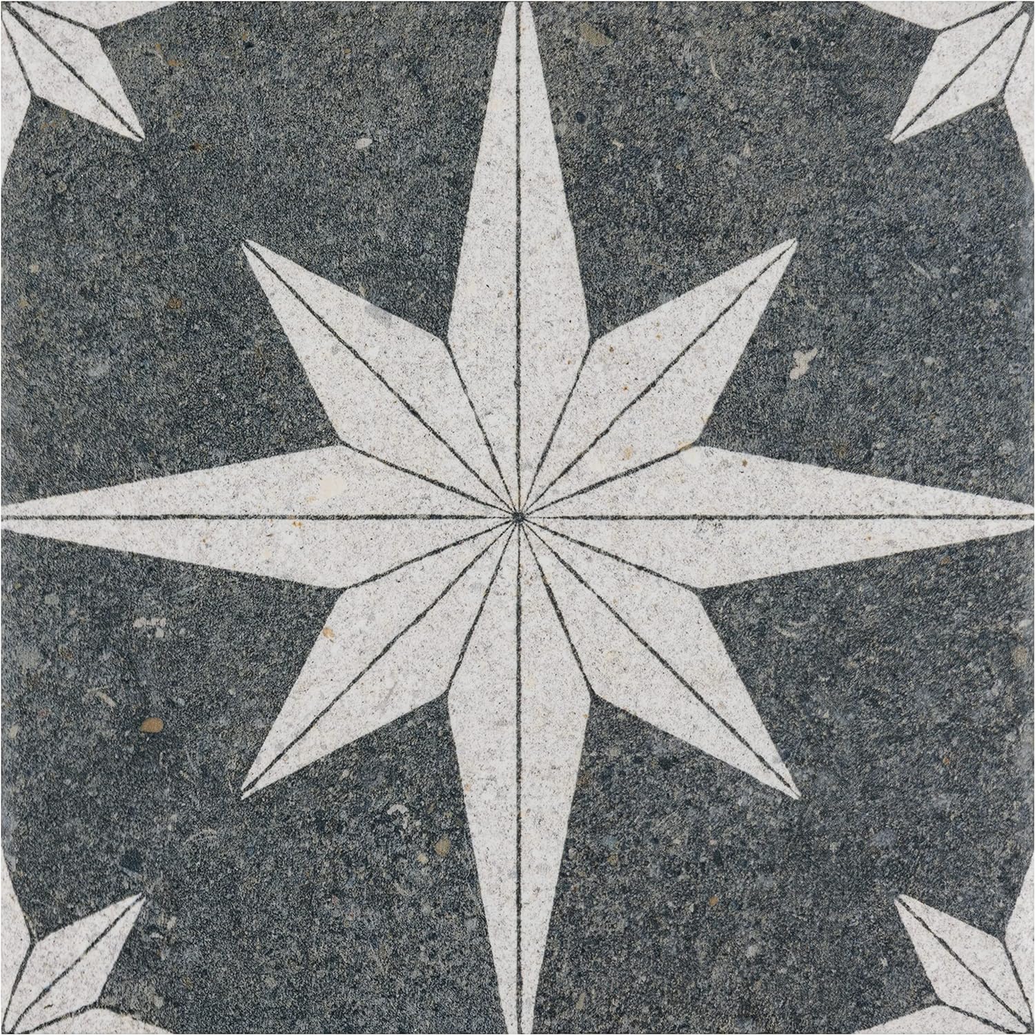 SomerTile Compass Star Lava Stone